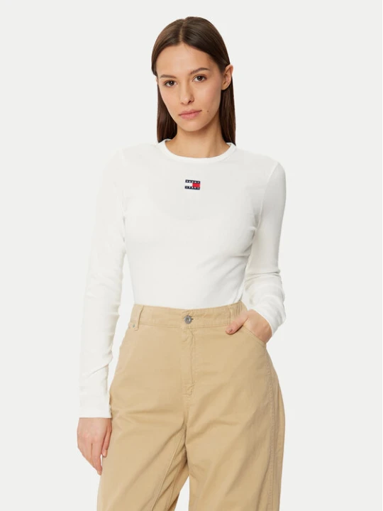 Zdjęcie produktu Tommy Jeans Bluzka DW0DW20178 Biały Slim Fit