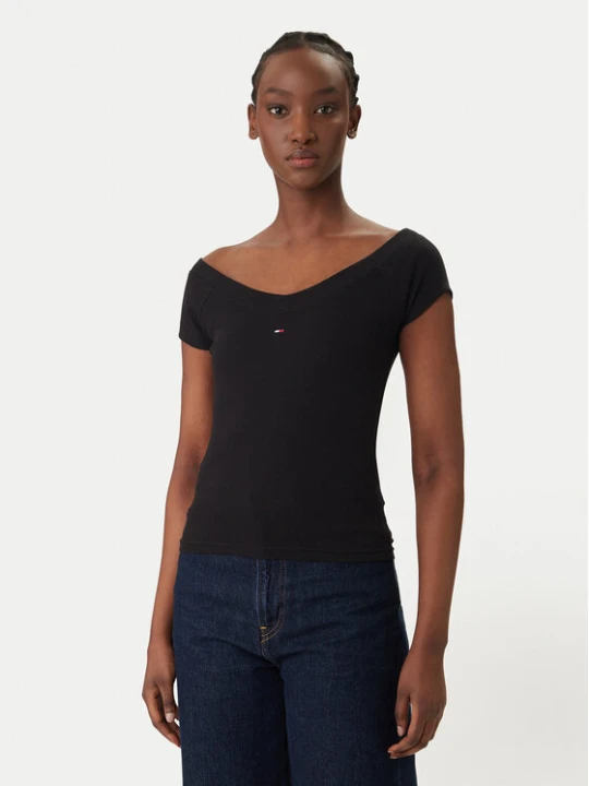Zdjęcie produktu Tommy Jeans Bluzka DW0DW22265 Czarny Slim Fit