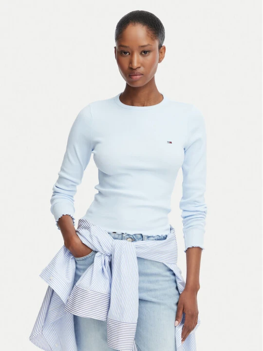 Zdjęcie produktu Tommy Jeans Bluzka DW0DW22783 Niebieski jasny Slim Fit