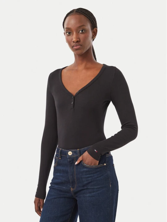 Zdjęcie produktu Tommy Jeans Bluzka DW0DW23259 Czarny Slim Fit