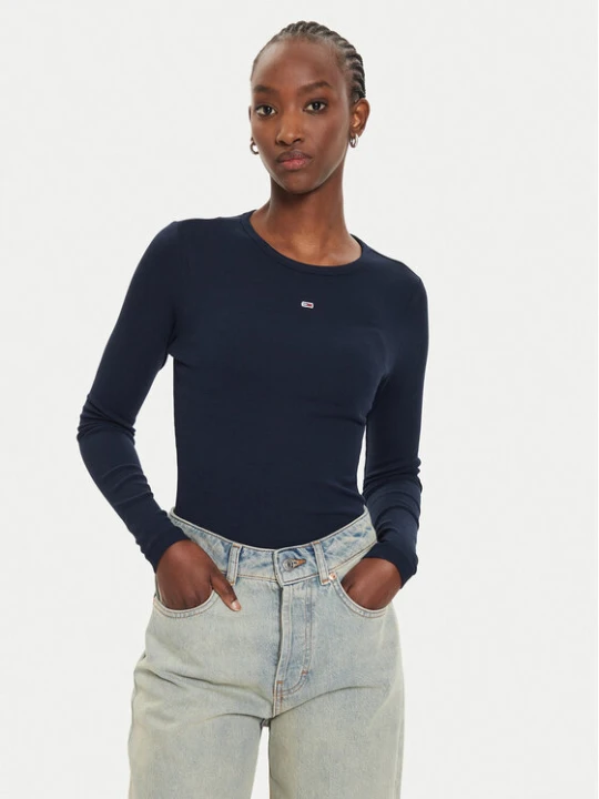 Zdjęcie produktu Tommy Jeans Bluzka Essential DW0DW17387 Granatowy Slim Fit