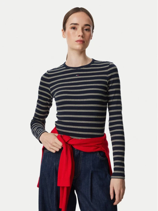 Zdjęcie produktu Tommy Jeans Bluzka Essential DW0DW17387 Granatowy Slim Fit