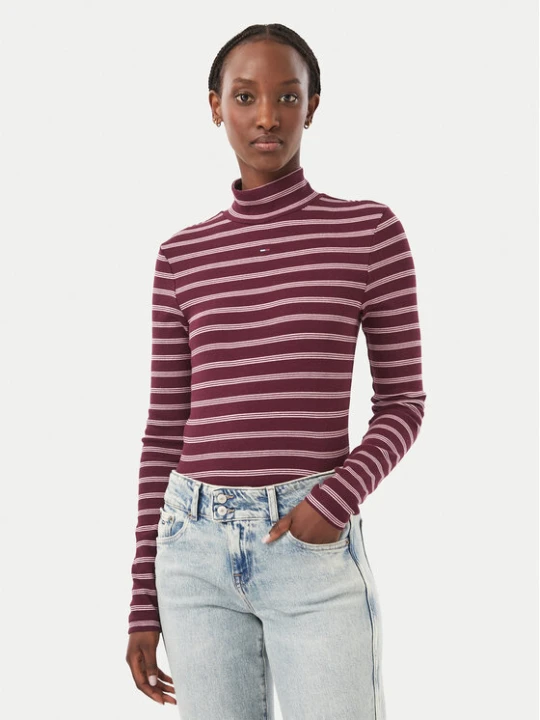 Zdjęcie produktu Tommy Jeans Bluzka Essential DW0DW19830 Fioletowy Slim Fit