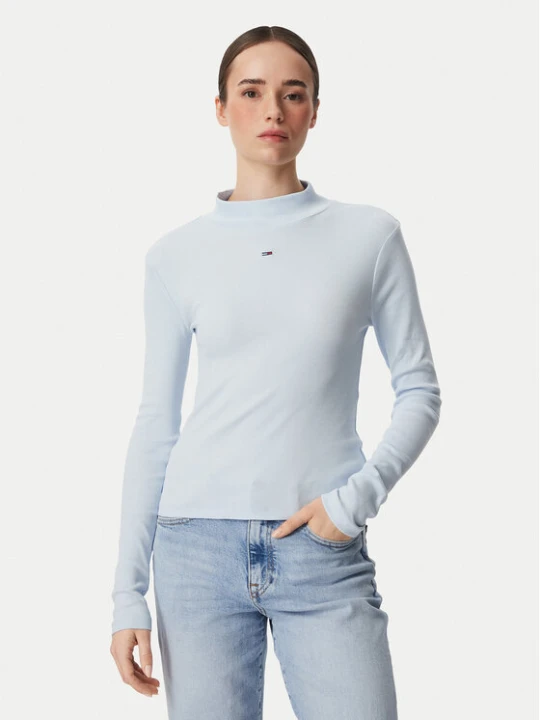 Zdjęcie produktu Tommy Jeans Bluzka Essential DW0DW19830 Niebieski jasny Slim Fit
