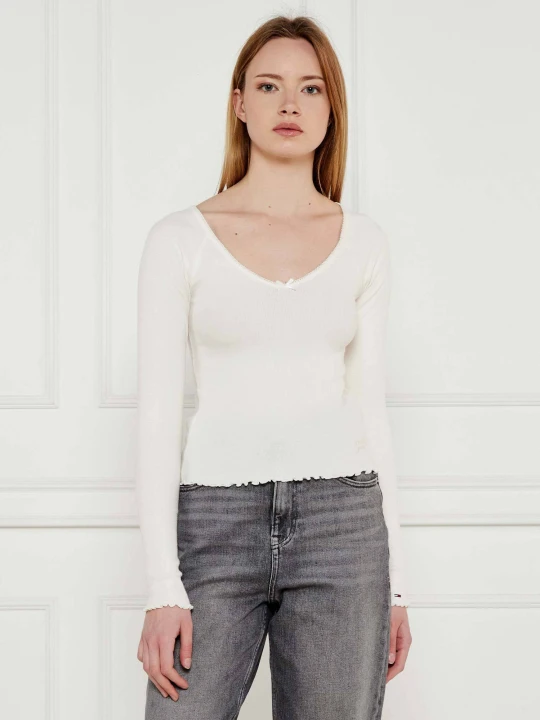 Zdjęcie produktu Tommy Jeans Bluzka | Slim Fit ecru