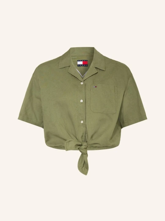 Zdjęcie produktu Tommy Jeans Bluzka Z Lnu gruen OLIWKOWY