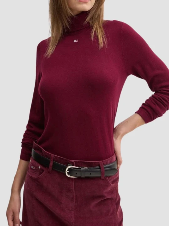 Zdjęcie produktu TOMMY JEANS Bordowy damski golf, Rozmiar S Czerwony