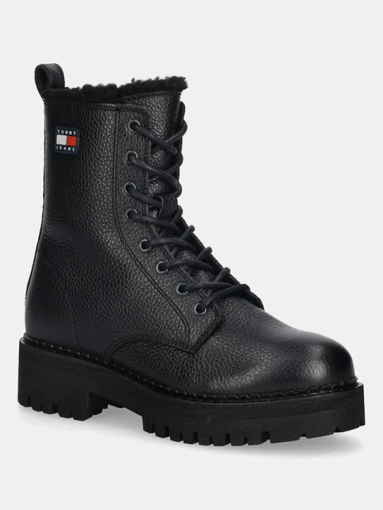 Zdjęcie produktu Tommy Jeans botki skórzane TJW URBAN LACEUP BOOT WL czarny