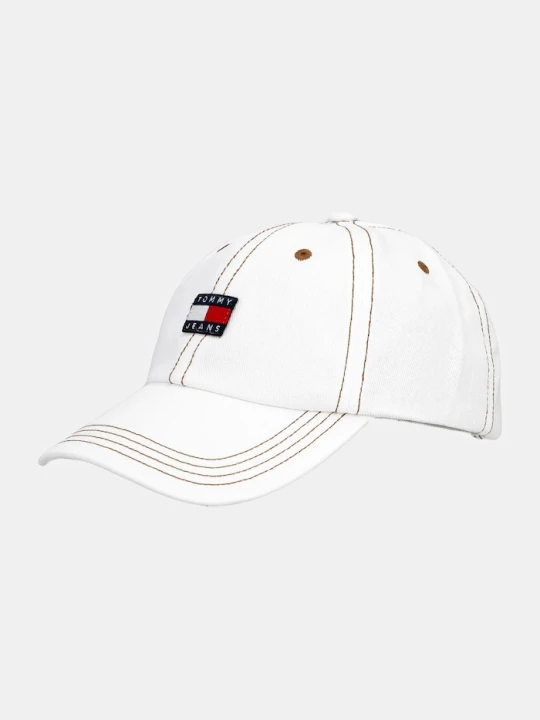 Zdjęcie produktu Tommy Jeans czapka z daszkiem bawełniana biały