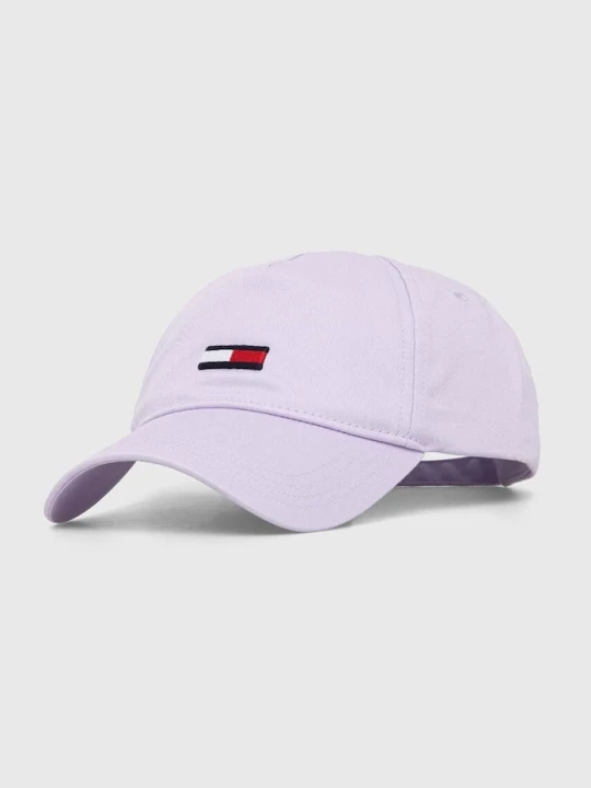 Zdjęcie produktu Tommy Jeans czapka z daszkiem bawełniana fioletowy