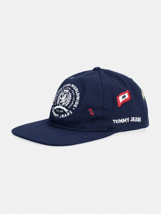 Zdjęcie produktu Tommy Jeans czapka z daszkiem męska bawełniana granatowy