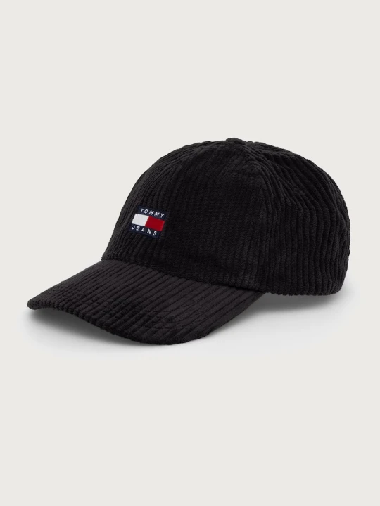 Zdjęcie produktu Tommy Jeans czapka z daszkiem męska sztruksowa czarny