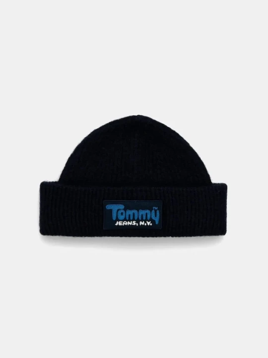 Zdjęcie produktu Tommy Jeans czapka z domieszką wełny granatowy