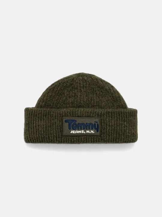 Zdjęcie produktu Tommy Jeans czapka z domieszką wełny zielony