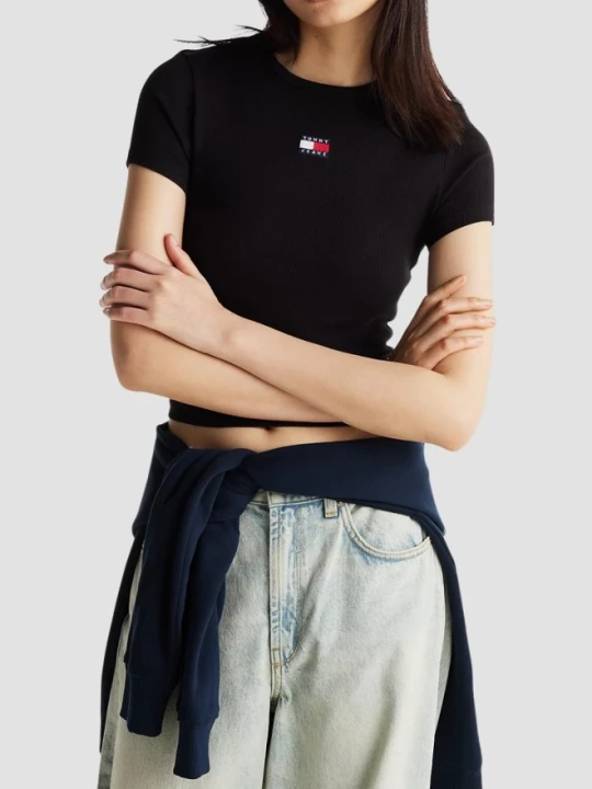 Zdjęcie produktu TOMMY JEANS Czarny damski t-shirt, Rozmiar S