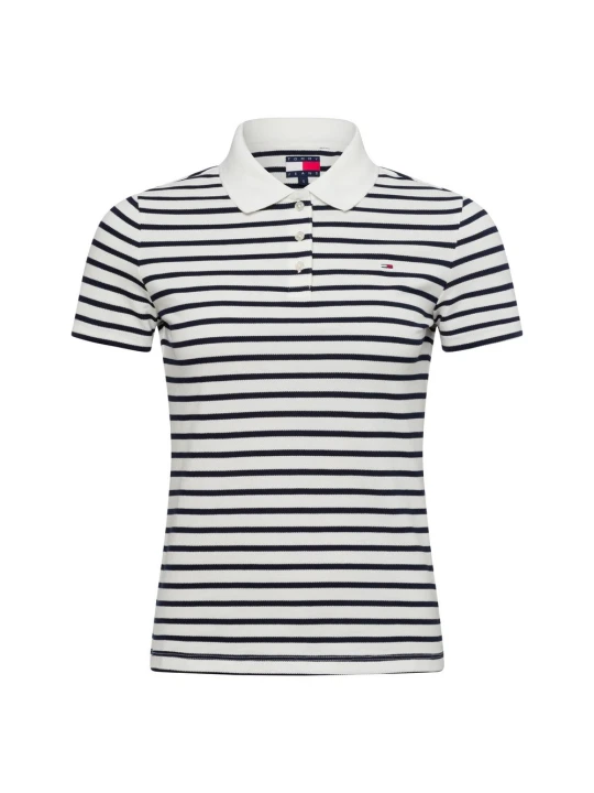 Zdjęcie produktu Tommy Jeans koszulka polo Kobiety Bawełna biały | niebieski