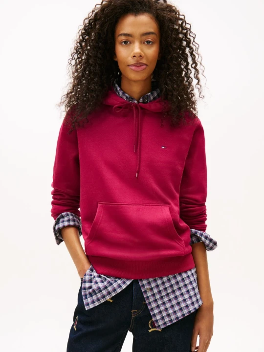 Zdjęcie produktu Tommy Jeans sweter z kapturem Kobiety Bawełna czerwony | wyrazisty róż
