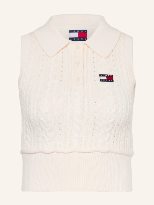 Zdjęcie produktu Tommy Jeans Dzianinowy Top beige ECRU