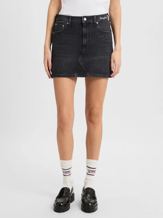 Zdjęcie produktu Tommy Jeans Dżinsowa spódnica - Izzie Kobiety Bawełna czarny
