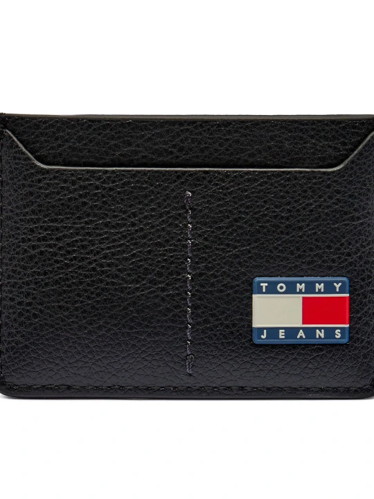 Zdjęcie produktu Tommy Jeans Etui na karty HERITAGE | z dodatkiem skóry czarny