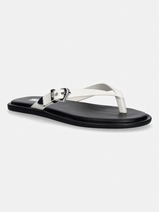 Zdjęcie produktu Tommy Jeans japonki damskie skórzane TJW FLAT LEATHER SANDALS beżowy