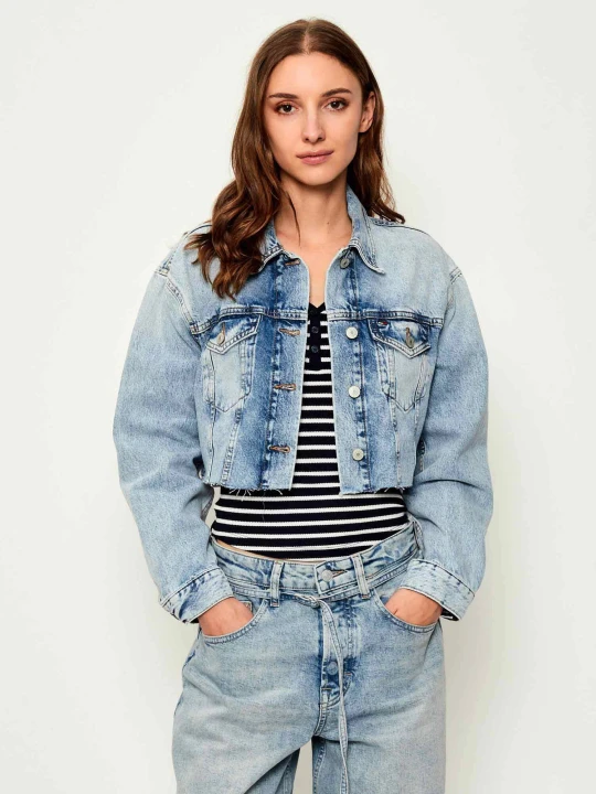 Zdjęcie produktu Tommy Jeans Jeansowa kurtka | Cropped Fit niebieski