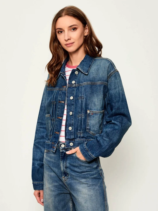 Zdjęcie produktu Tommy Jeans Jeansowa kurtka TRUCKER CI2037 | Loose fit granatowy