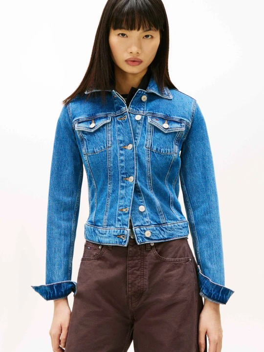 Zdjęcie produktu Tommy Jeans Jeansowa kurtka VIVIANNE | Slim Fit niebieski