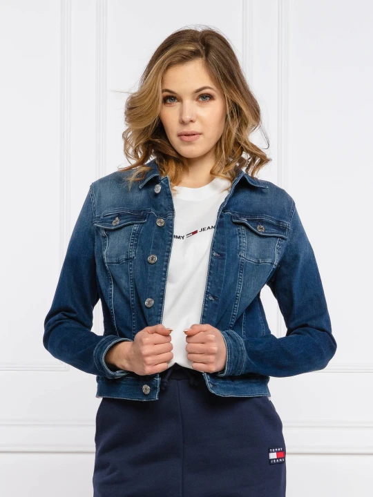 Zdjęcie produktu Tommy Jeans Jeansowa kurtka VIVIANNE | Slim Fit niebieski