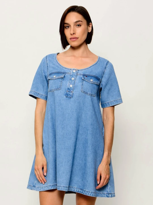 Zdjęcie produktu Tommy Jeans Jeansowa sukienka A-Line niebieski