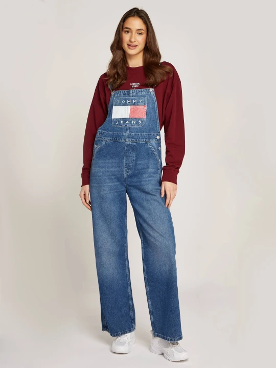 Zdjęcie produktu Tommy Jeans Jeansowe ogrodniczki | Regular Fit granatowy