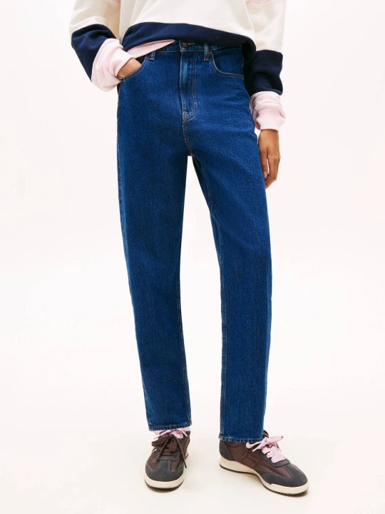 Zdjęcie produktu Tommy Jeans Jeansy AI4159 | Mom Fit | high waist granatowy