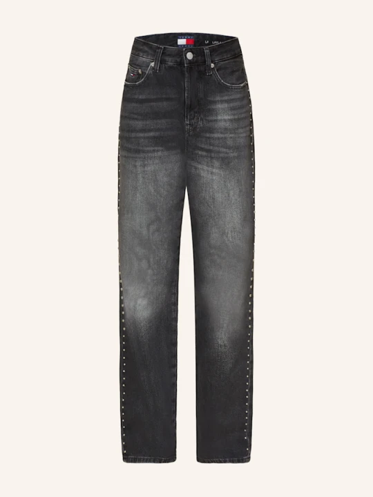 Zdjęcie produktu Tommy Jeans Jeansy Straight Layla Z Ćwiekami schwarz 1BZ Denim Black