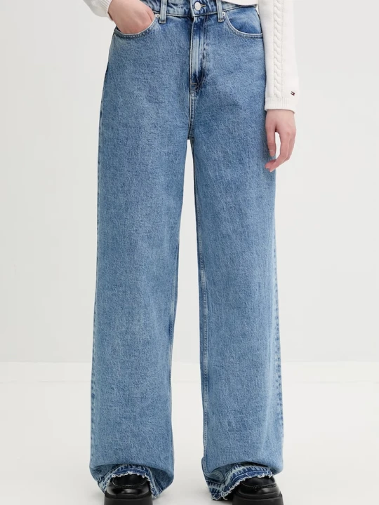 Zdjęcie produktu Tommy Jeans jeansy wide leg damskie niebieski