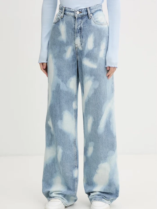 Zdjęcie produktu Tommy Jeans jeansy wide leg damskie niebieski
