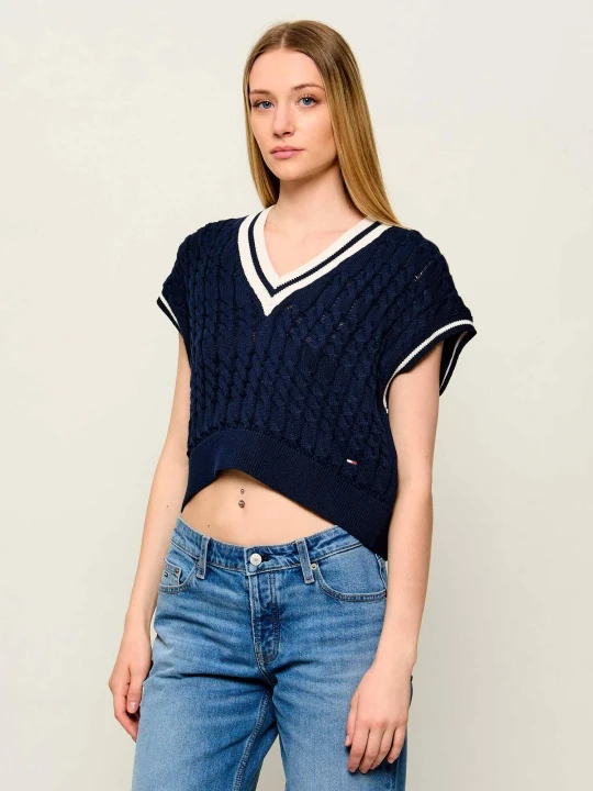 Zdjęcie produktu Tommy Jeans Kamizelka | Cropped Fit granatowy