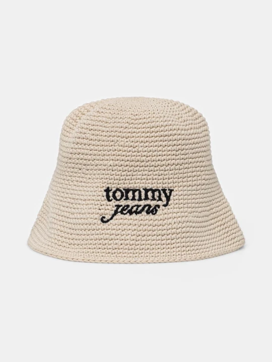 Zdjęcie produktu Tommy Jeans kapelusz bucket damski pleciony beżowy