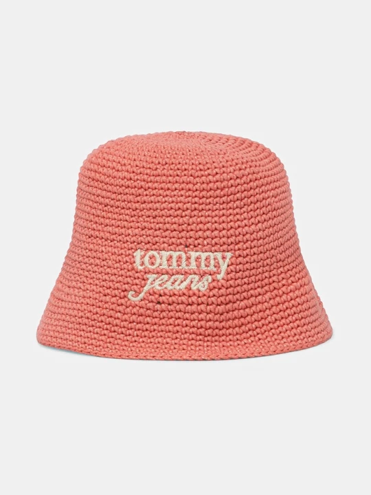 Zdjęcie produktu Tommy Jeans kapelusz bucket damski pleciony różowy