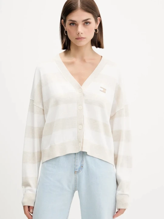 Zdjęcie produktu Tommy Jeans kardigan bawełniany beżowy