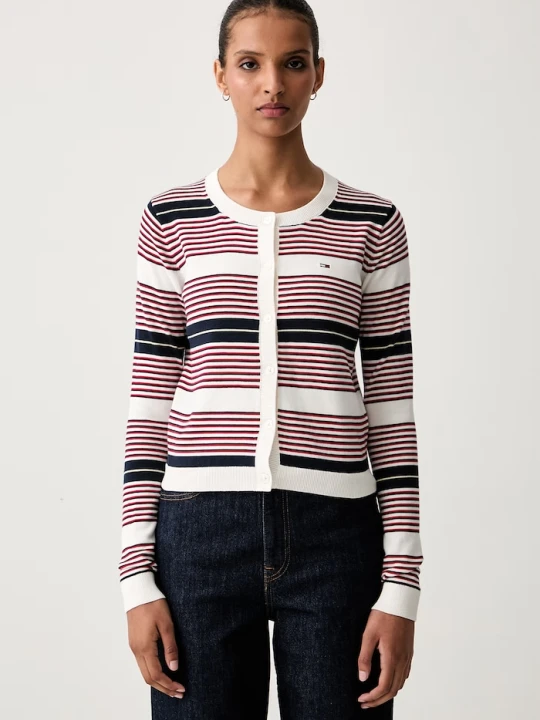 Zdjęcie produktu Tommy Jeans kardigan damski bawełniany beżowy