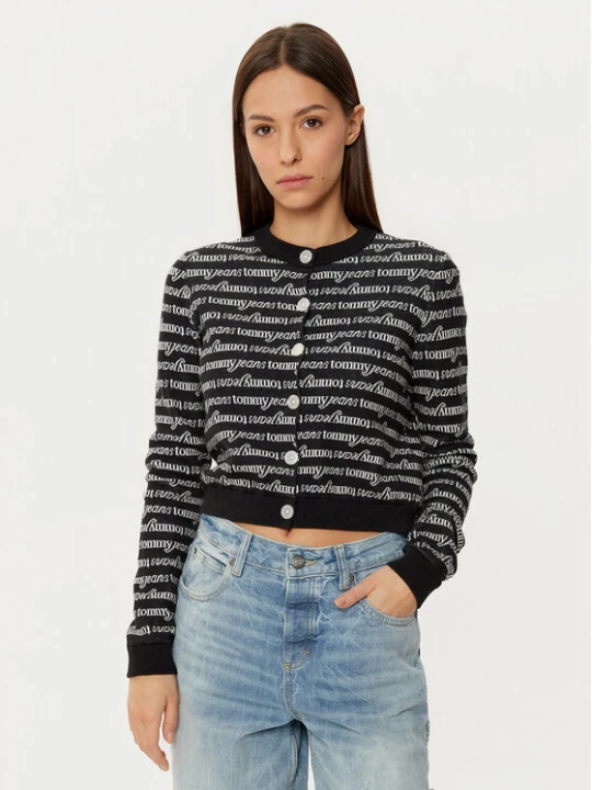 Zdjęcie produktu Tommy Jeans Kardigan DW0DW19340 Czarny Slim Fit