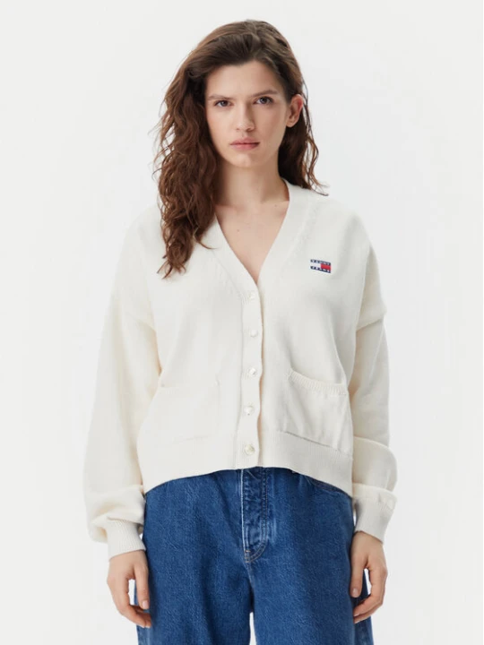 Zdjęcie produktu Tommy Jeans Kardigan DW0DW20257 Beżowy Relaxed Fit