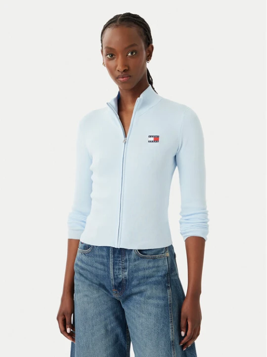 Zdjęcie produktu Tommy Jeans Kardigan DW0DW20967 Niebieski jasny Slim Fit