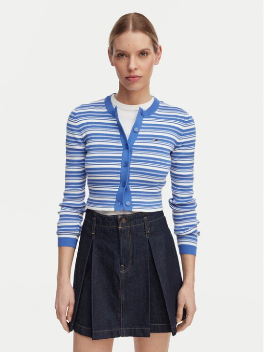 Zdjęcie produktu Tommy Jeans Kardigan DW0DW22314 Niebieski Slim Fit