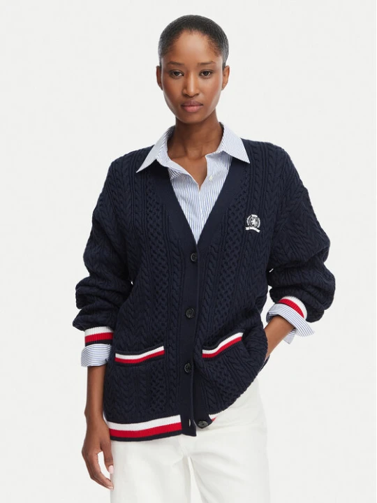 Zdjęcie produktu Tommy Jeans Kardigan DW0DW22934 Granatowy Regular Fit