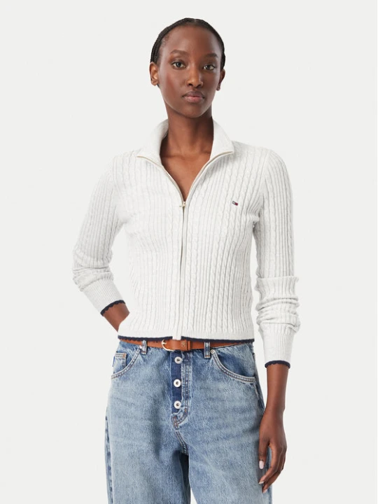 Zdjęcie produktu Tommy Jeans Kardigan DW0DW23355 Szary Slim Fit