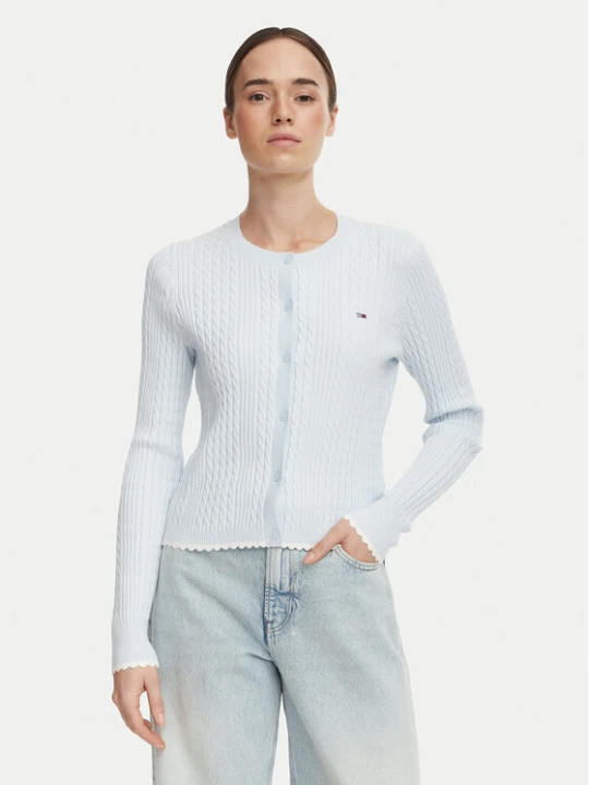 Zdjęcie produktu Tommy Jeans Kardigan DW0DW23458 Niebieski jasny Regular Fit