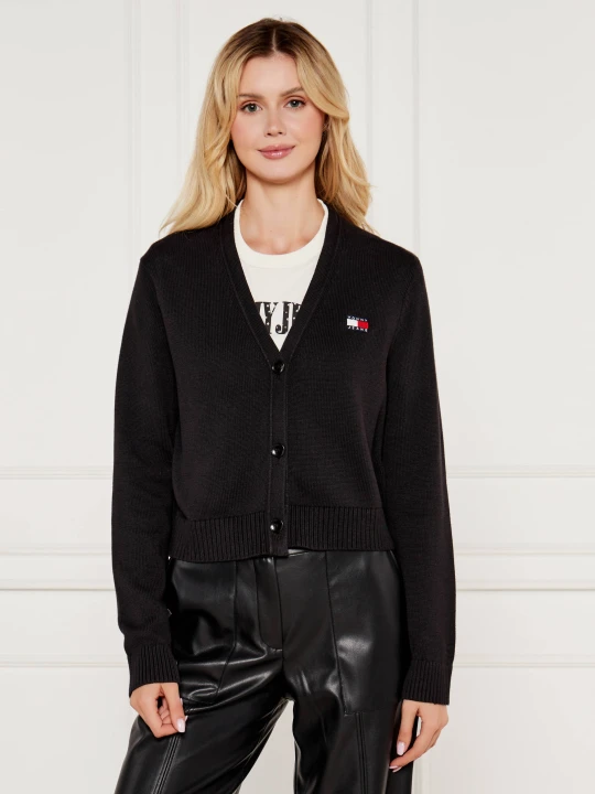 Zdjęcie produktu Tommy Jeans Kardigan ESSENTIAL | Oversize fit czarny