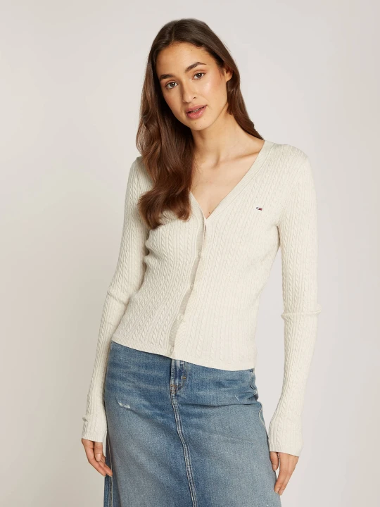 Zdjęcie produktu Tommy Jeans Kardigan Essential | Slim Fit ecru