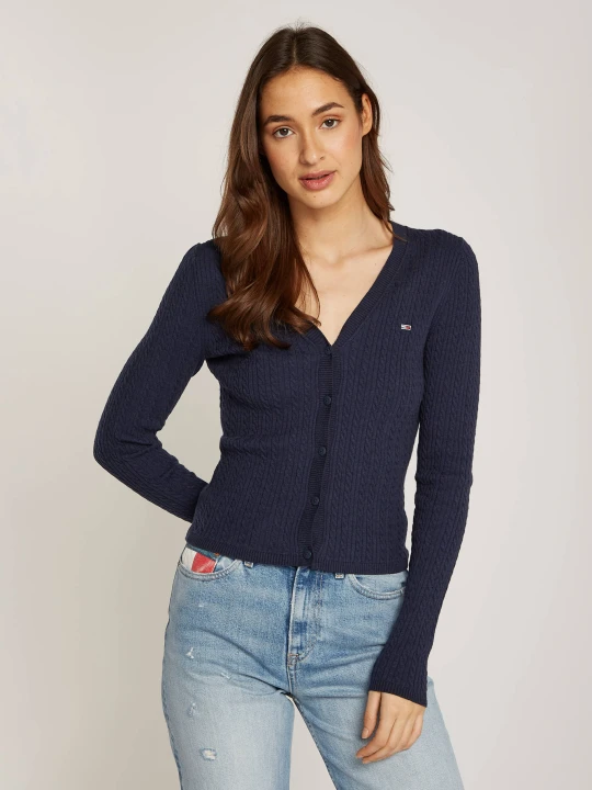 Zdjęcie produktu Tommy Jeans Kardigan ESSENTIAL | Slim Fit granatowy